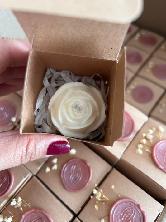 Rosa en caja con sello de lacre
