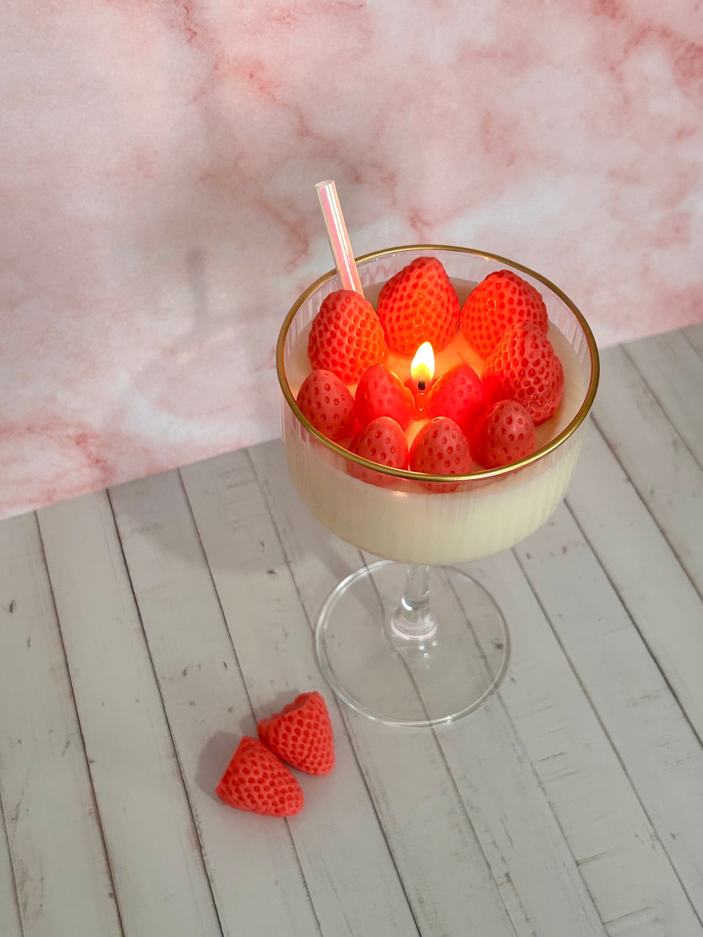 VELA COPA FRESAS CON CREMA