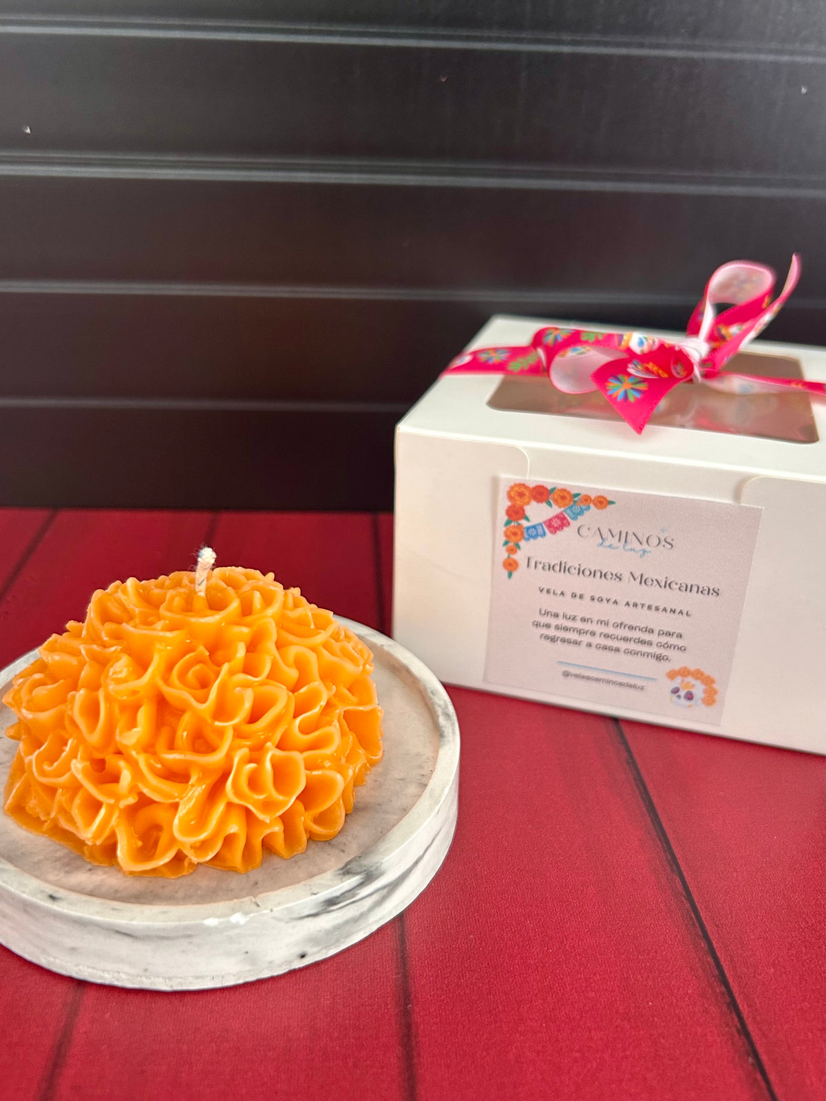 VELA FLOR DE CEMPASÚCHIL